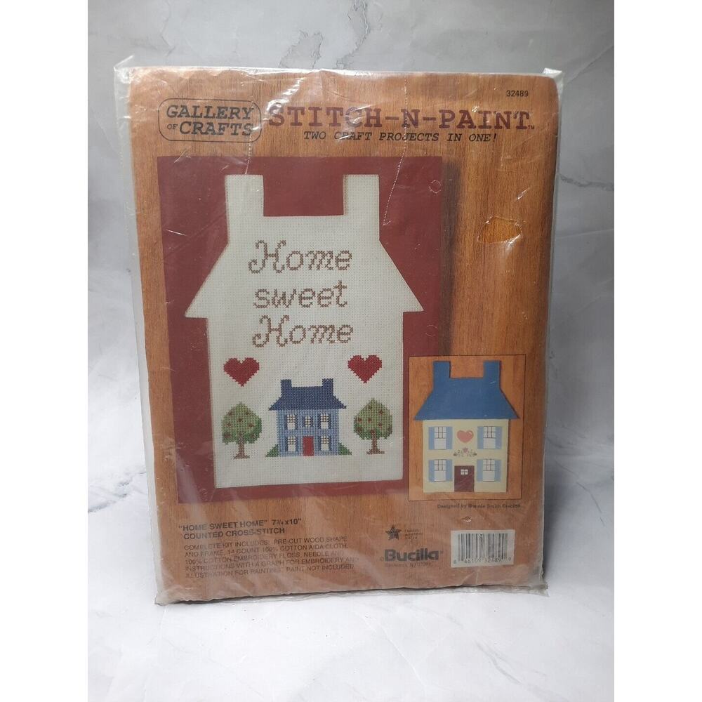 Bucilla Stitch N Paint Counted Cross Stitch Craft Kit Home Sweet Home 32489